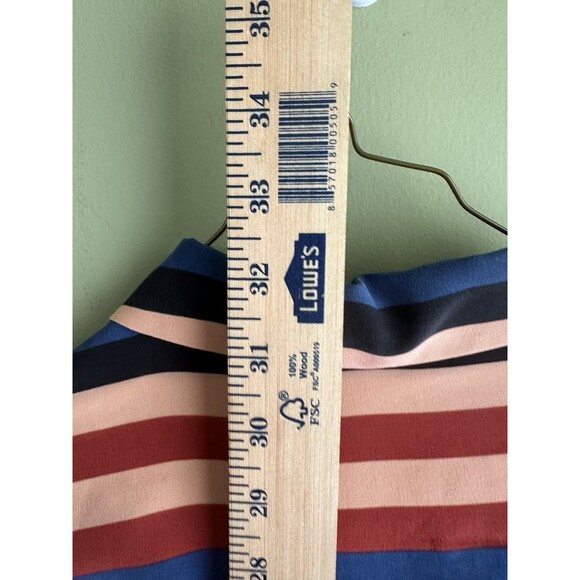 Equipment Femme 100% Silk Striped Tunic Top Colorful Womens Small Button Front - Picture 6 of 8